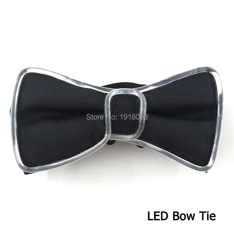 New Style 6 Lighting Colors Available Light up LED Bow Tie Glowing Men Bow Tie for Glow Party Costume Props Nightclub Supplies