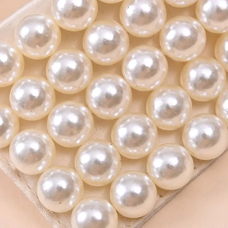 Women Handmade Beading Faux Pearls Layers Bib Lapel Fake Collar Necklace Choker